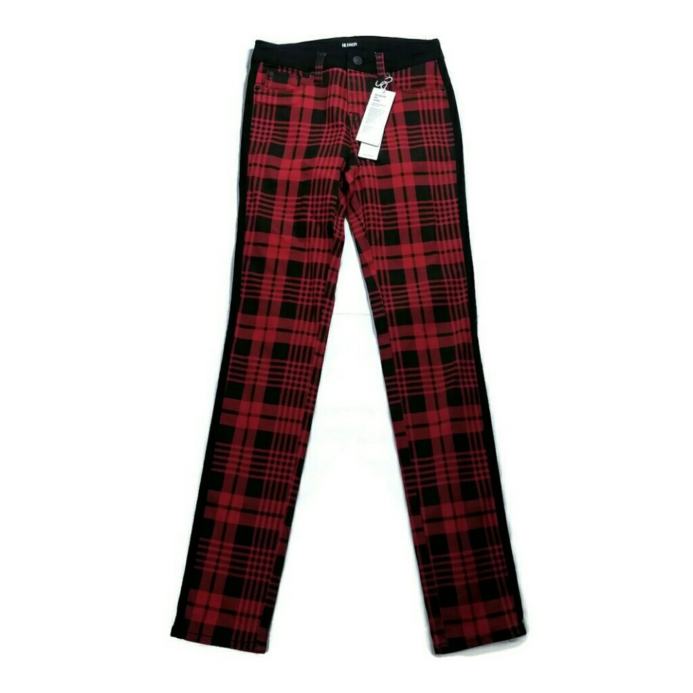 Hudson skinny red black pants